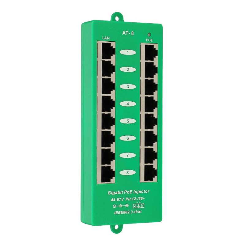 Extralink 8 Port | Gigabit PoE-Injektor | Aktiv, 8 Gigabit-Ports 802.3at/af, Modus A - Bild 5