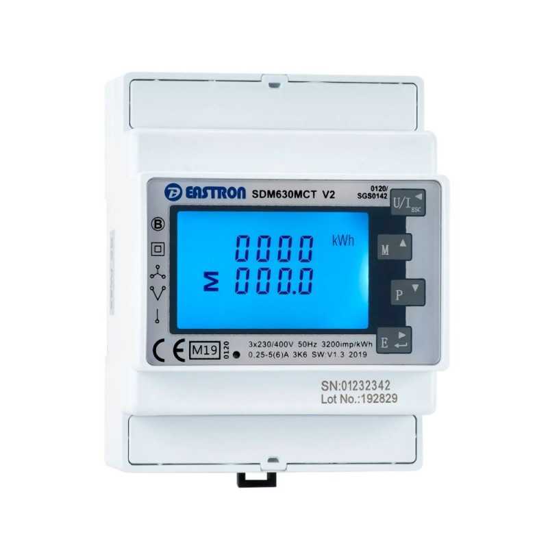 Acessórios Solplanet // Medidor de Energia Trifásico para Inversores Solplanet / Eastron SDM630-MCT / Medição Semi-direta Usando
