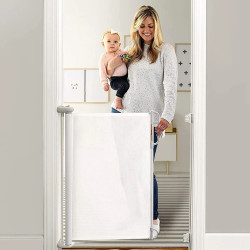 MOMCOZY M21SSAM08 RETRACTABLE BABY GATE 140CM GREY - Immagine 2