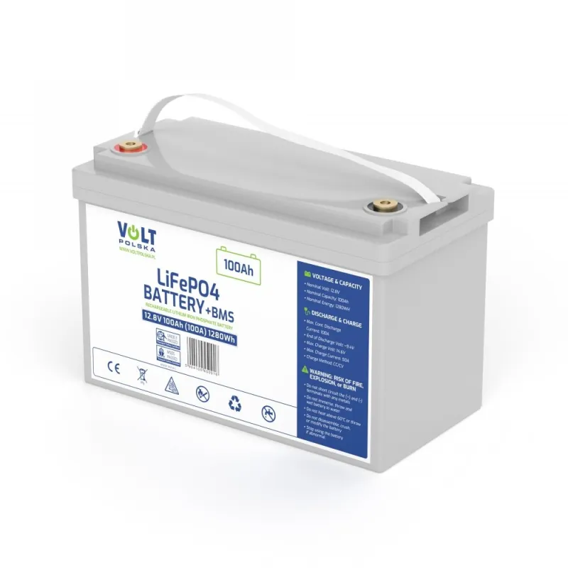 VOLT LiFePO4 Akü 100 Ah 12.8V + BMS, 100A, Bakım Gerektirmeyen