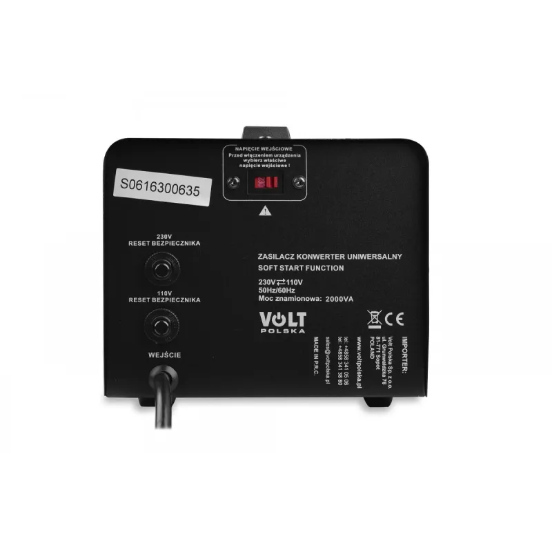 Конвертер напряжения VOLT VP-2000 230V/110V, 2000W, AC/AC, Мягкий старт
