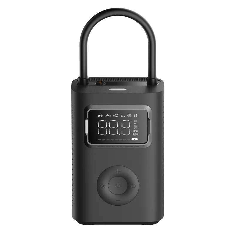 Портативный электрический компрессор Xiaomi Air Compressor 2 Pro для велосипеда, Черный, LED-дисплей, Аккумулятор 2500 мАч