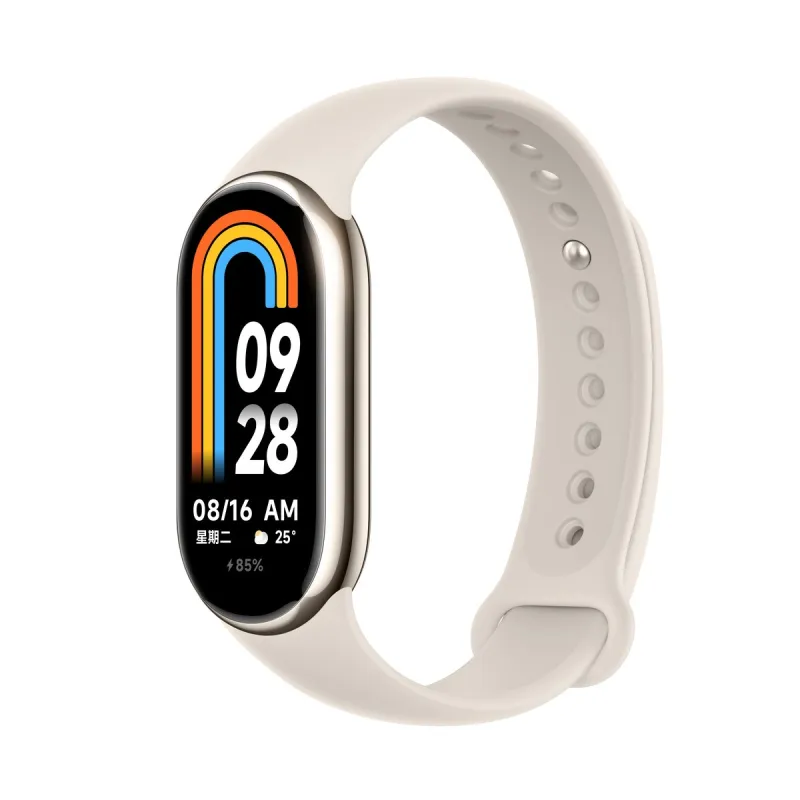 Xiaomi Smart Band 8 Złoty | Inteligentna opaska sportowa | Bluetooth 5.1, 190mAh, 1.62", 5 ATM, akcelerometr, sensor PPG, żyrosk
