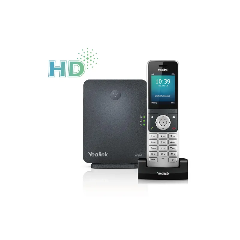 Телефон VoIP DECT Yealink W60P, 1x RJ45 100Mb/s, Дисплей, PoE