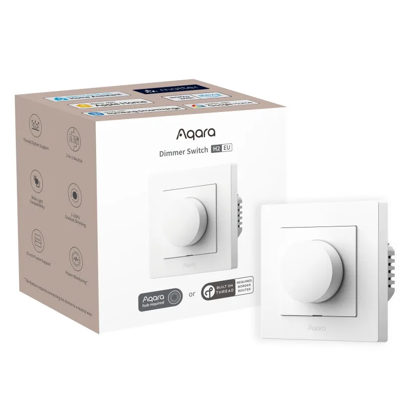 Aqara Dimmer Anahtarı H2 EU Beyaz, Düğmeli, Thread, Zigbee
