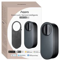 Aqara Smart Lock U200 Lite Preto Fechadura de porta inteligente HomeKit, Thread, Bluetooth 5.1, NFC