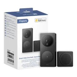 Aqara Smart Video Doorbell G4 Schwarz Video-Gegensprechanlage Türklingel, CCTV-Kamera, Apple Homekit, 6x AA LR6-Batterien, 1080p