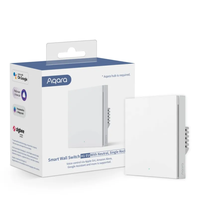 AQARA SMART WALL SINGLE SWITCH H1 (WITH NEUTRAL) ZIGBEE 3.0 WS-EUK03 4798
