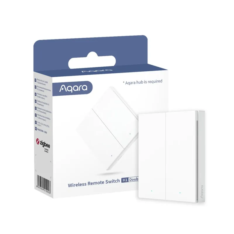 Aqara Wireless Remote Switch H1 Branco Interruptor de parede sem fio 2 botoes, WRS-R02