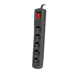 ARCON R5 PROTECTING POWER STRIP 5X SOCKETS, 1.5M CABLE, BLACK