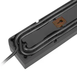 Arcon Z5 3m Schwarze Steckdosenleiste, Überspannungsschutz, 5 Steckdosen, 3m Kabel