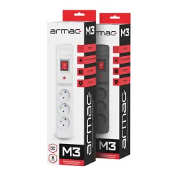 Armac Multi M3 Regleta de enchufes sistema antisobretensiones, 3 tomas, 5m de cable, gris