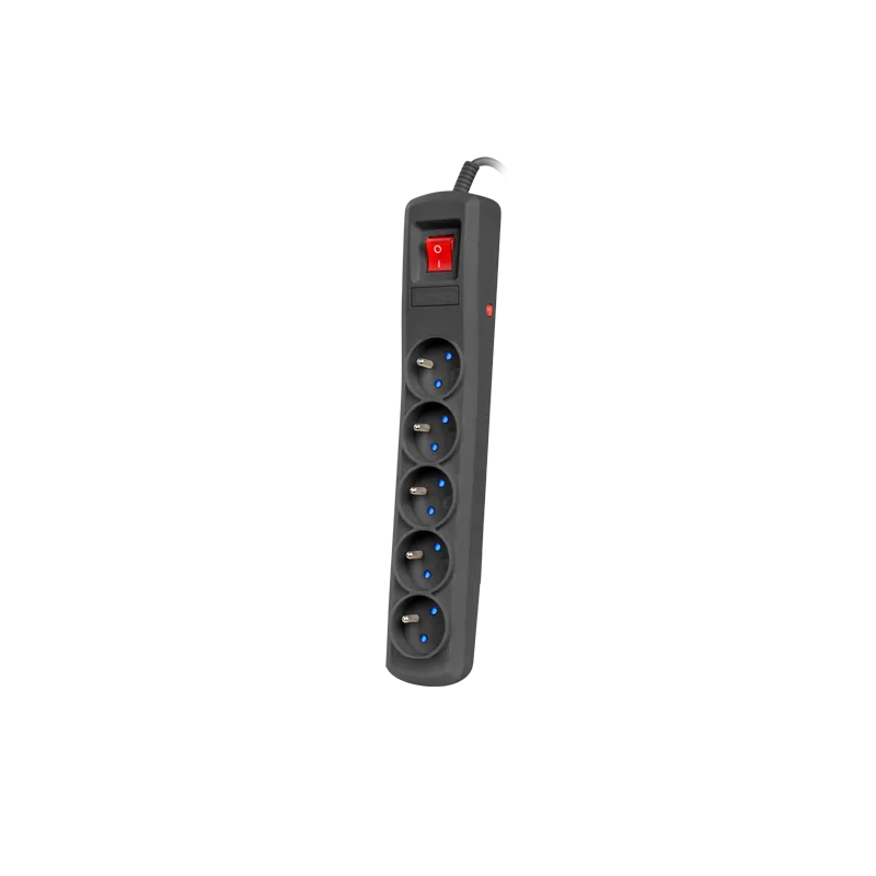 Armac R5 Presa multipla sistema anti-sovratensione, 5 prese, cavo 5m, nero