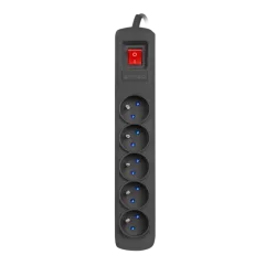 Armac R5 Presa multipla sistema anti-sovratensione, 5 prese, cavo 5m, nero