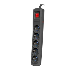 Armac R5 Presa multipla sistema anti-sovratensione, 5 prese, cavo 1.5m, nero
