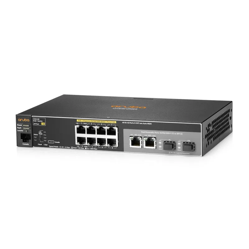Aruba 2530 8G PoE+ Switch 8x RJ45 1000Mb/s, PoE+, 2x RJ45/SFP Combo