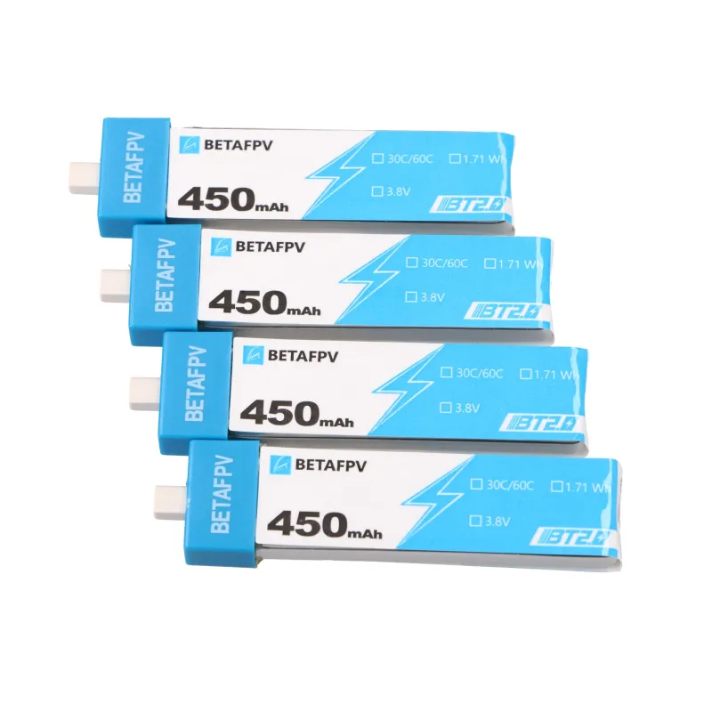 BetaFPV BT2.0 450 mAh 4er-Pack Drohnen-Akku-Kit 1S 3,8 V, 450 mAh