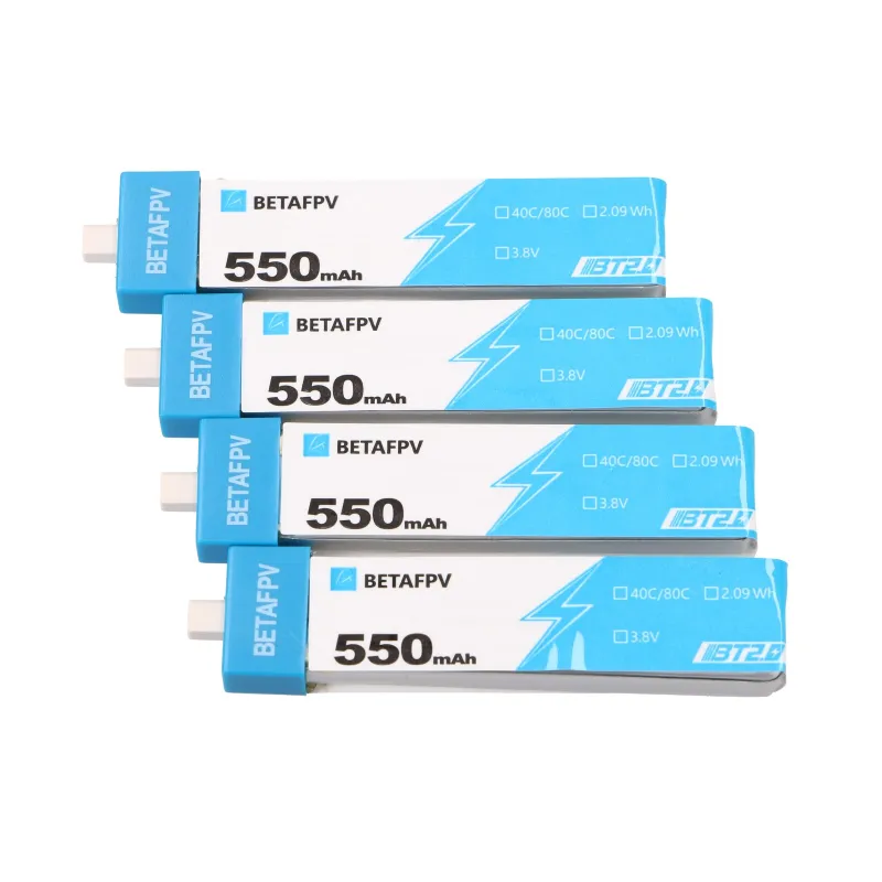 BetaFPV BT2.0 550 mAh paquete de 4 Kit de batería para dron 1S 3,8 V, 550 mAh