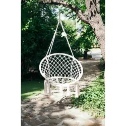 Black Forest Hammock, woven hanging chair 80x60cm ecru