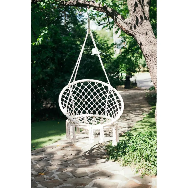 Black Forest Hammock, woven hanging chair 80x60cm ecru