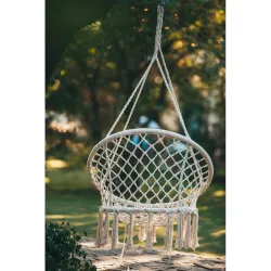 Black Forest Hammock, woven hanging chair 80x60cm ecru