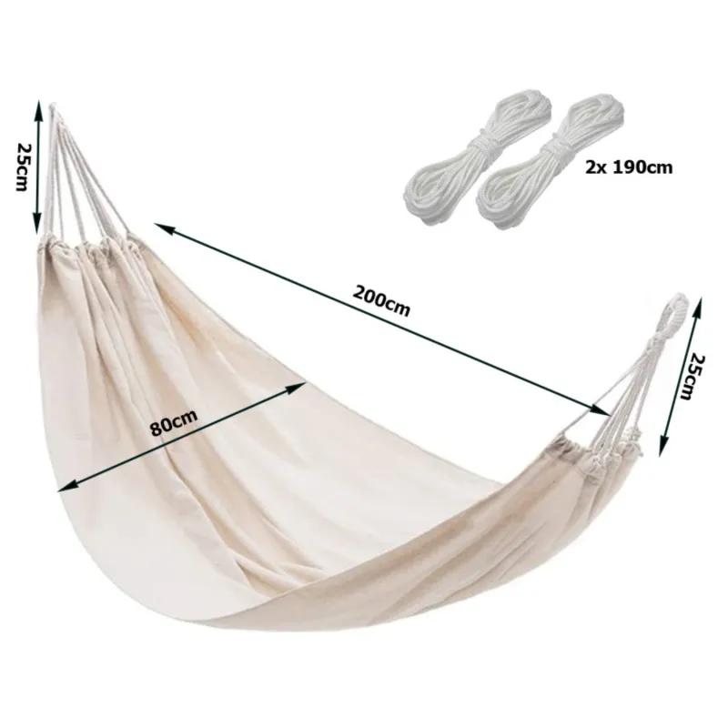 Black Forest Hammock, Beige Single 195x100cm with Cover