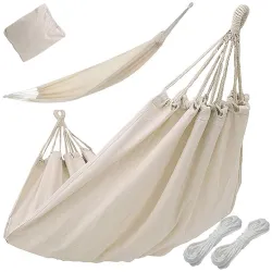 Black Forest Hammock, Beige Single 195x100cm with Cover