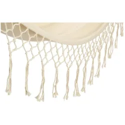 Black Forest Hammock, White with Fringe, 2-Person 200x150cm with Stand