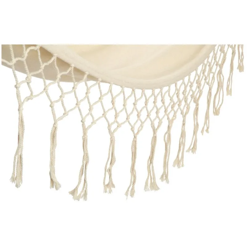 Black Forest Hammock, White with Fringe, 2-Person 200x150cm with Stand