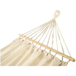 Black Forest Hammock, White with Fringe, 2-Person 200x150cm with Stand