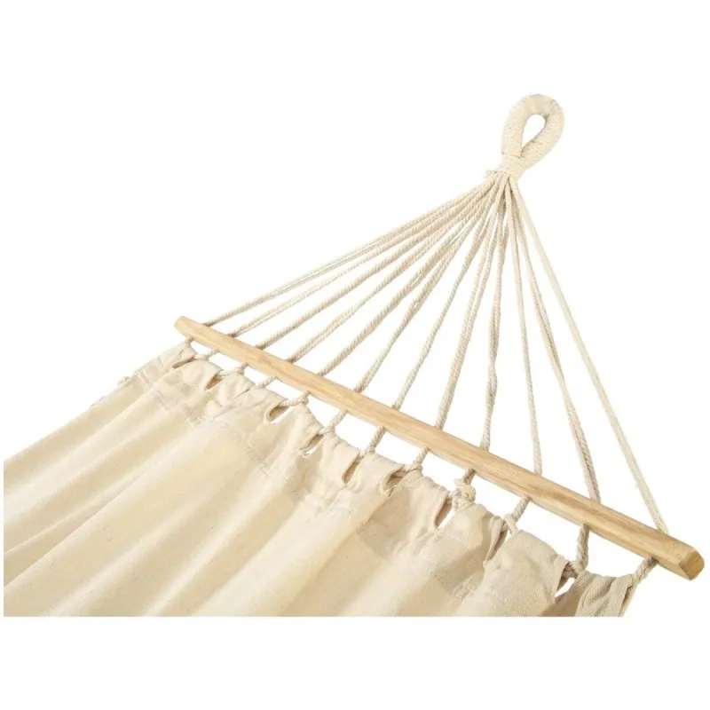 Black Forest Hammock, White with Fringe, 2-Person 200x150cm with Stand