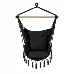 Black Forest Hamak, 100x130cm Siyah Brezilya Sandalyası