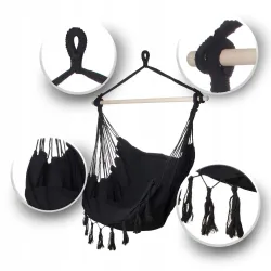 Black Forest Hammock, Brazilian Chair 100x130cm Black