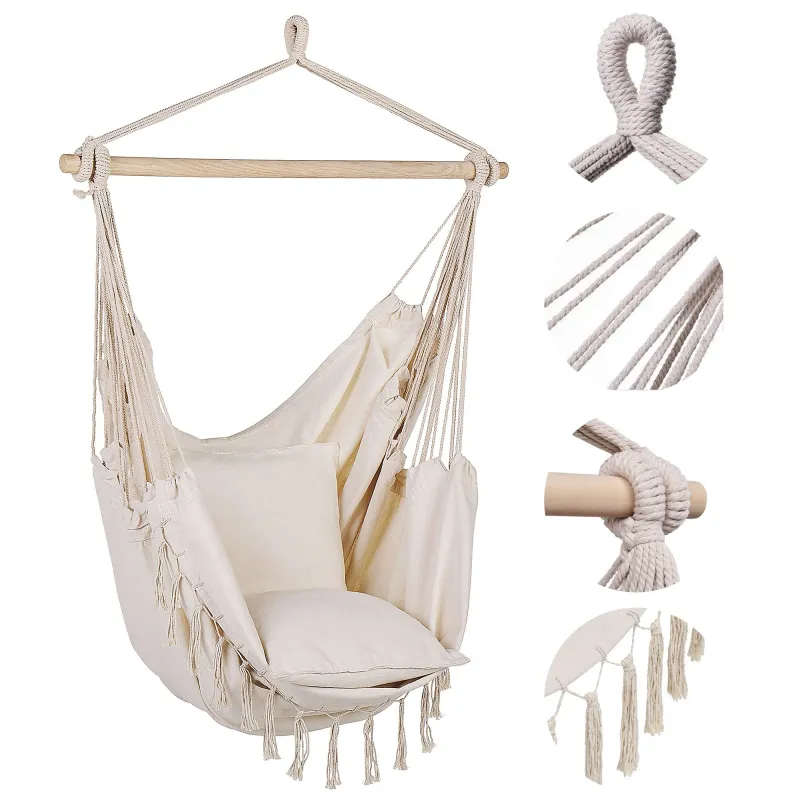 Black Forest Hammock, Brazilian Chair 100x130cm Beige