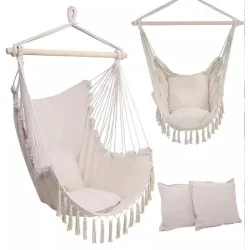 Black Forest Hammock, Brazilian Chair 100x130cm Beige