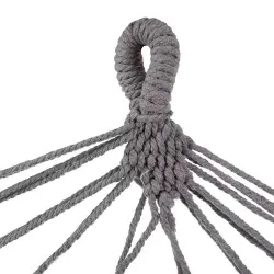 Black Forest Hamak, franjeli gri, tek kişilik 200x100cm stantlı