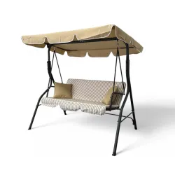 Cama Elástica de Jardim Black Forest, 170x110x153cm Verde e Branco