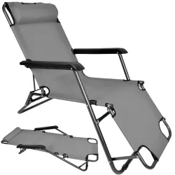 BLACK FOREST LEŻAK OGRODOWY ROZKŁADANY SZARY L-0279S