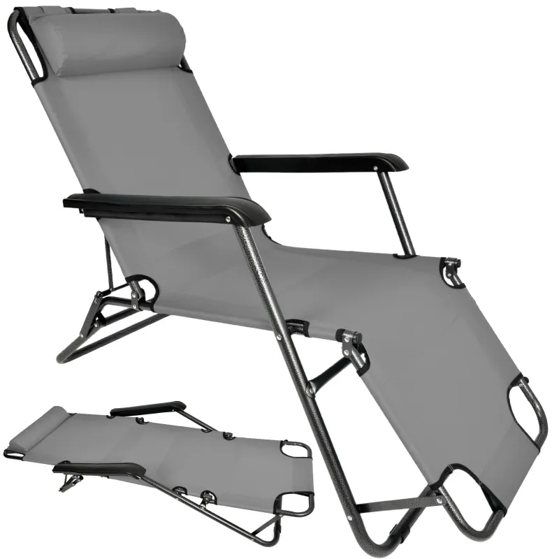 Cadeira de Jardim Dobrável com Almofada Black Forest, Cinza