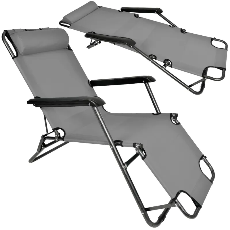 Cadeira de Jardim Dobrável com Almofada Black Forest, Cinza