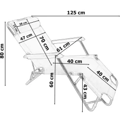 Cadeira de Jardim Dobrável com Almofada Black Forest, Cinza
