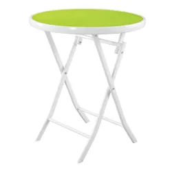 Black Forest Mały zestaw mebli ogrodowych dwa krzesła + stolik biało zielony