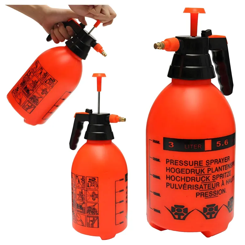 Black Forest Sprayer, 3L Handheld Pressure Garden and Home Spray Bottle in Orange