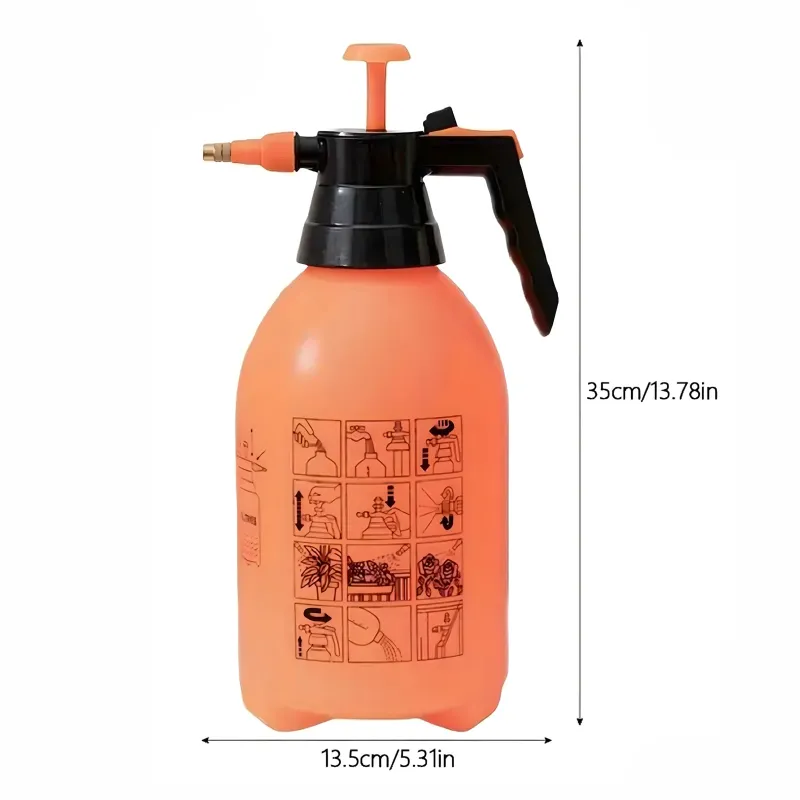 Black Forest Sprayer, 3L Handheld Pressure Garden and Home Spray Bottle in Orange
