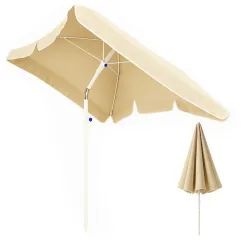 Black Forest Folding Garden Umbrella, 2m Beige