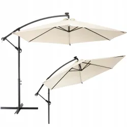 Black Forest Garden Parasol, 3m Cantilever Large Beige