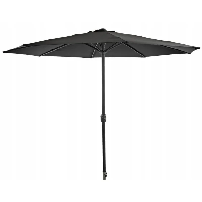 Black Forest Garden Parasol, 3m Large Folding Grafite