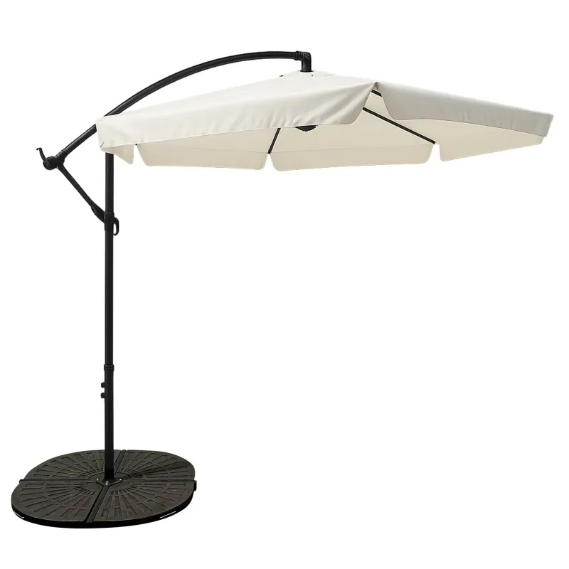 BLACK FOREST PARASOL OGRODOWY Z BOCZKAMI NA WYSIĘGNIKU 3M DUŻY BEŻOWY L-0713N