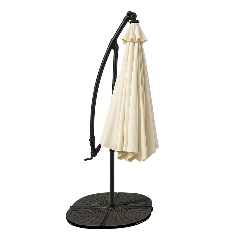 Black Forest Garden Umbrella with Side Panels, Large 3m Beige Cantilever