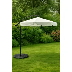 BLACK FOREST PARASOL OGRODOWY Z BOCZKAMI NA WYSIĘGNIKU 3M DUŻY BEŻOWY L-0713N